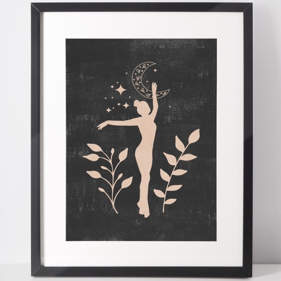 Other - Wall Art Bohemian Woman Silhouette Celestial Print Poster Unframed